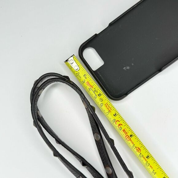 Bandolier Emma Black Leather Crossbody iPhone SE/7/8 Case with Studded Strap - Picture 5 of 12